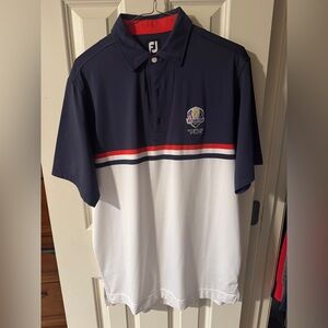 FootJoy Men's Navy and White Polo Shirt 2020 Ryder cup